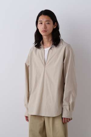 イレーヴ/YLEVEのYLEVE / COTTON SILK TYPEWRITER SKIPPER SHIRT(110400/110403)