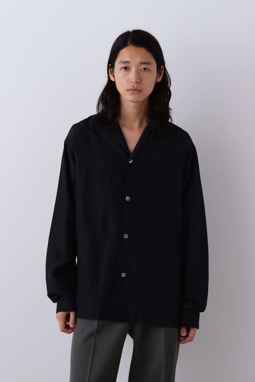 イレーヴ/YLEVEのYLEVE / SILK HABUTAE PAJAMA SHIRT(ブラック/1706150064)