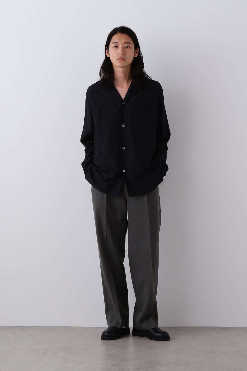 YLEVE(イレーヴ)｜YLEVE / SILK HABUTAE PAJAMA SHIRT/ブラック の通販