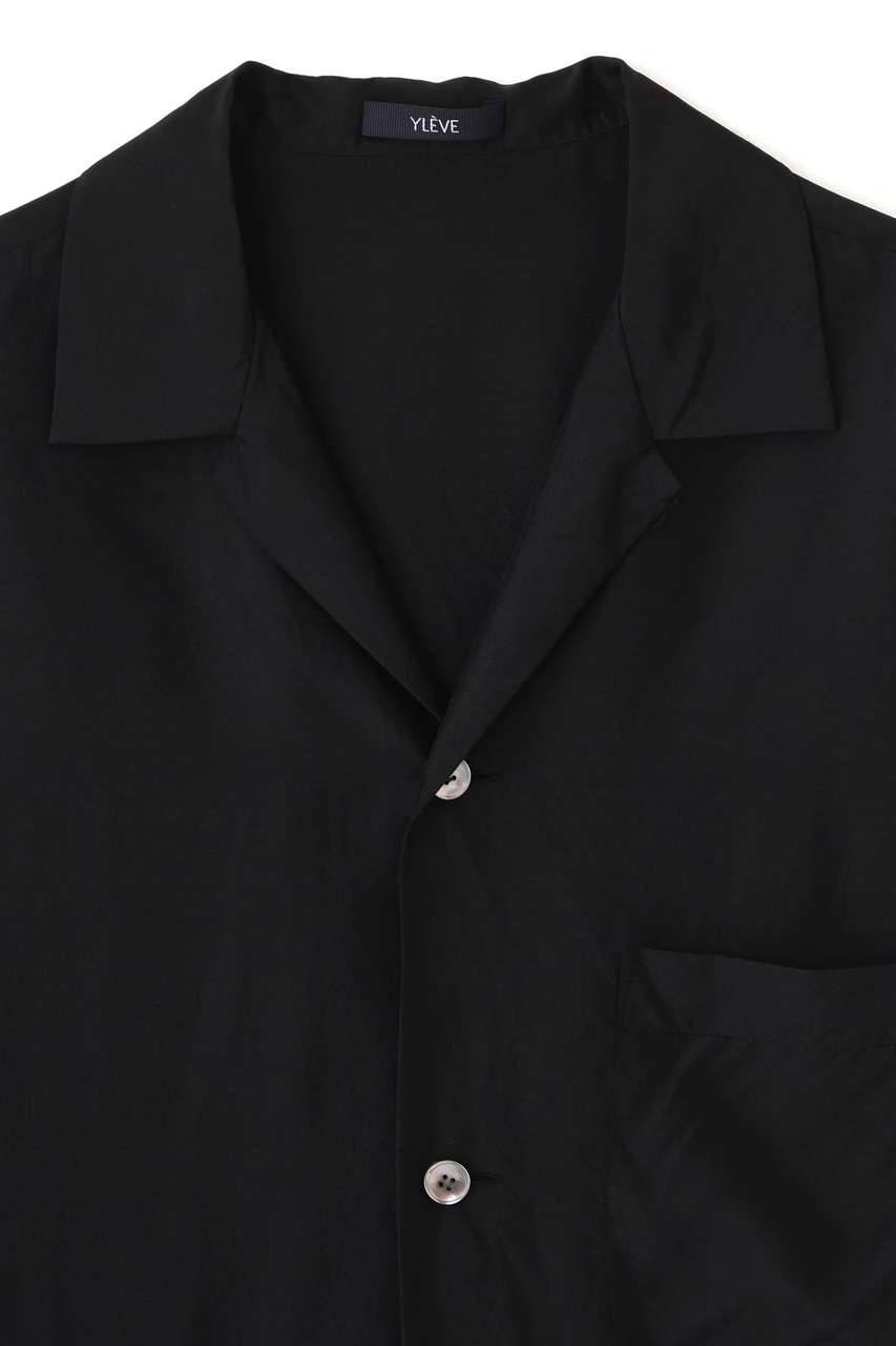 YLEVE(イレーヴ)｜YLEVE / SILK HABUTAE PAJAMA SHIRT/ブラック の通販