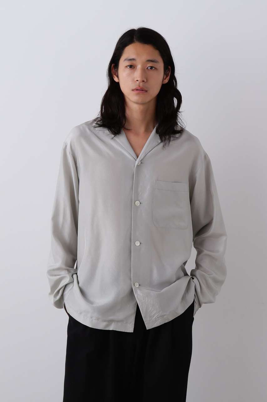 イレーヴ/YLEVEのYLEVE / SILK HABUTAE PAJAMA SHIRT(ブルー/1706150064)