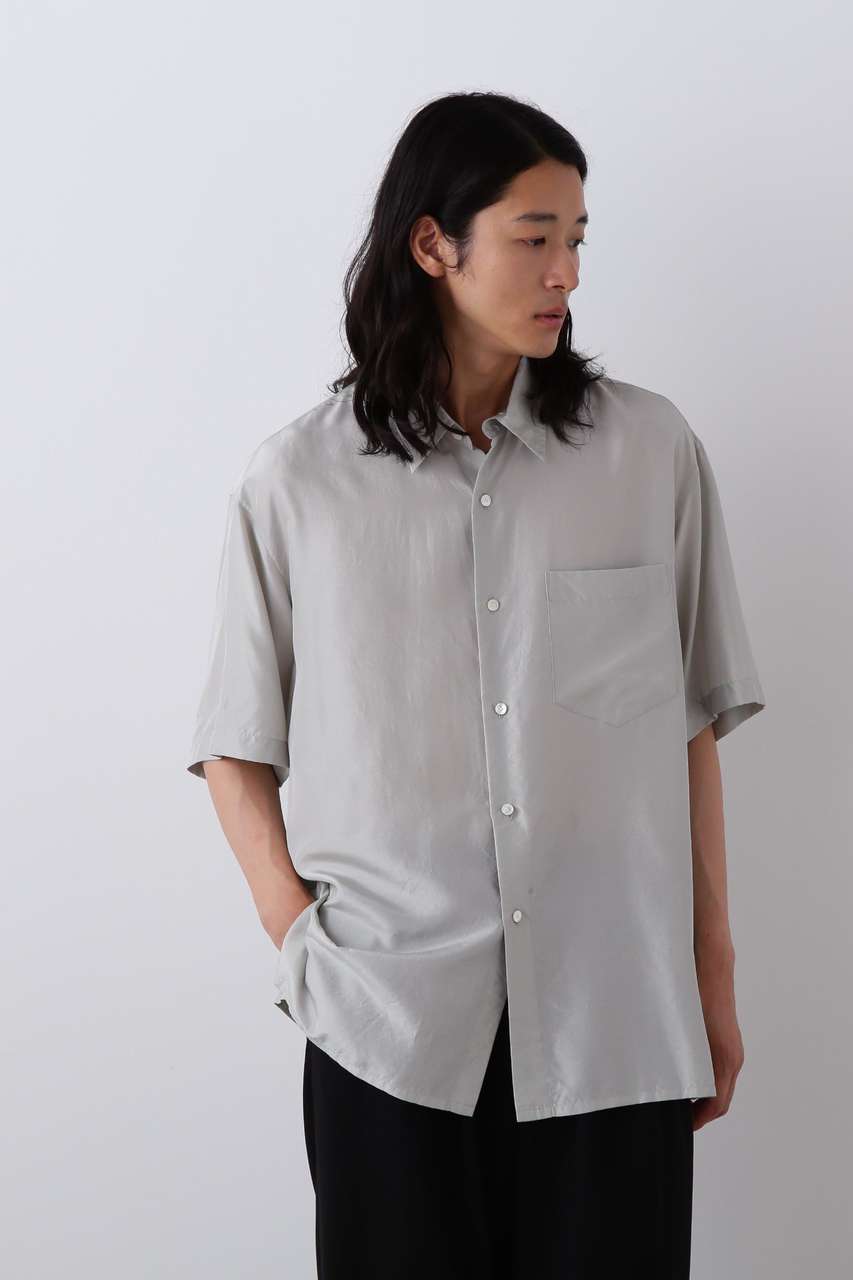 イレーヴ/YLEVEのYLEVE / SILK HABUTAE SHIRT(ブルー/1706150065)