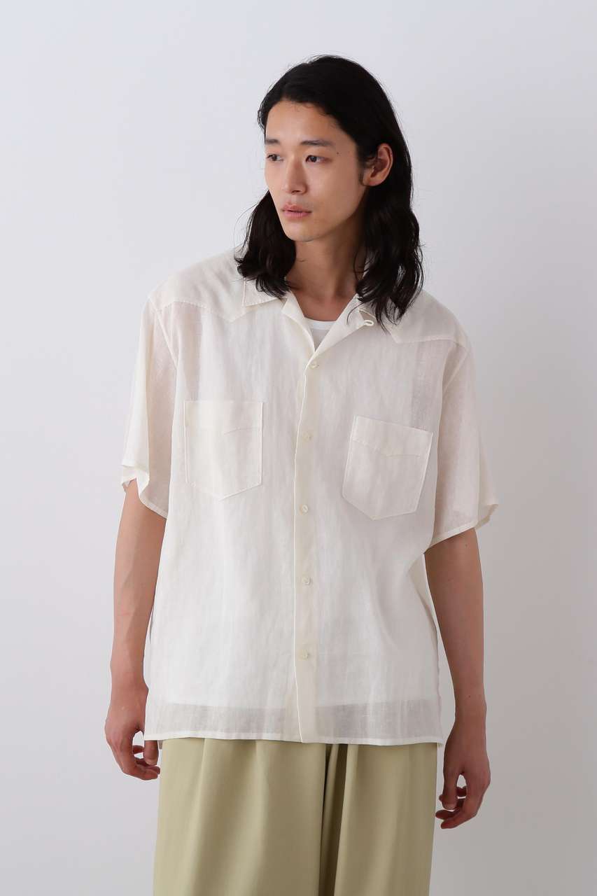 イレーヴ/YLEVEのYLEVE / COTTON RAMIE VOILE HAND STITCH SHIRT(ホワイト/1706150066)