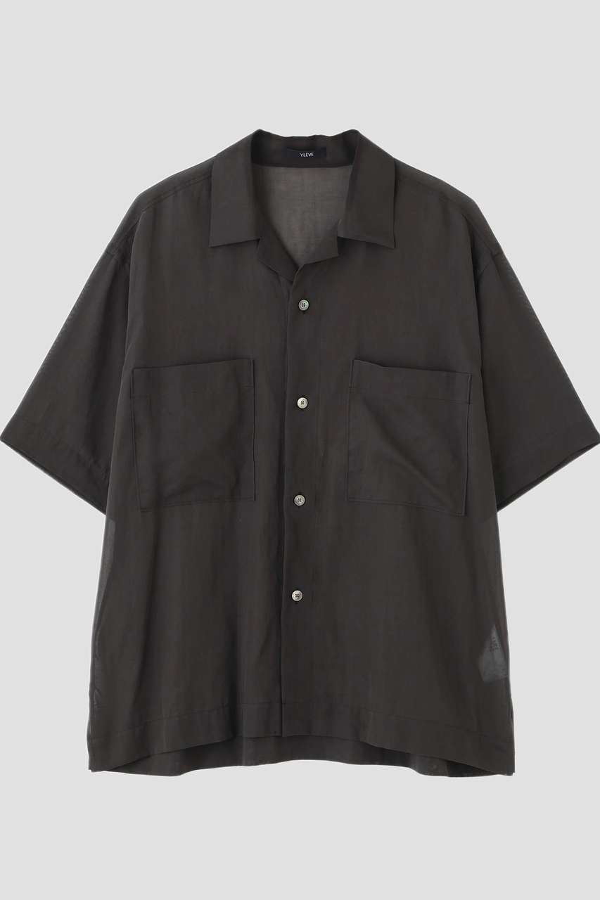 イレーヴ/YLEVEのYLEVE / COTTON VOILE LAWN OPEN COLLAR SHIRT(グレー/1706150083)