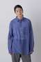 YLEVE / COTTON SILK CHECK PULLOVER SHIRT イレーヴ/YLEVE ブルー