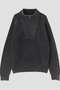 YLEVE / FADED STONEWASH KNIT ZIP PULLOVER イレーヴ/YLEVE グレー