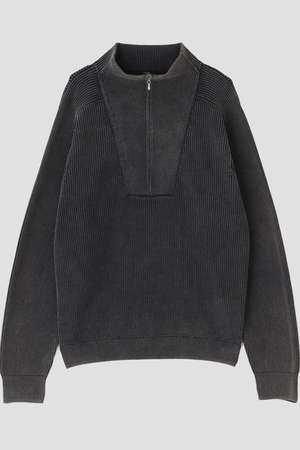 イレーヴ/YLEVEのYLEVE / FADED STONEWASH KNIT ZIP PULLOVER(110300/110301)