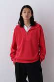 YLEVE / FADED STONEWASH KNIT ZIP PULLOVER