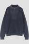 YLEVE / FADED STONEWASH KNIT ZIP PULLOVER イレーヴ/YLEVE