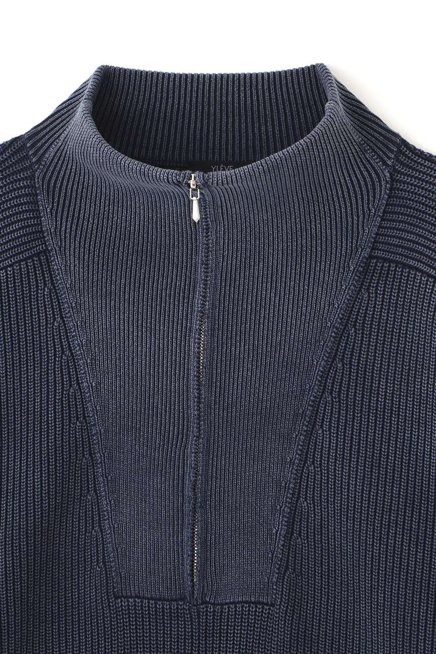 YLEVE(イレーヴ)｜YLEVE / FADED STONEWASH KNIT ZIP PULLOVER