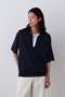 YLEVE / COTTON LINEN KNIT SKIPPER POLO イレーヴ/YLEVE ネイビー