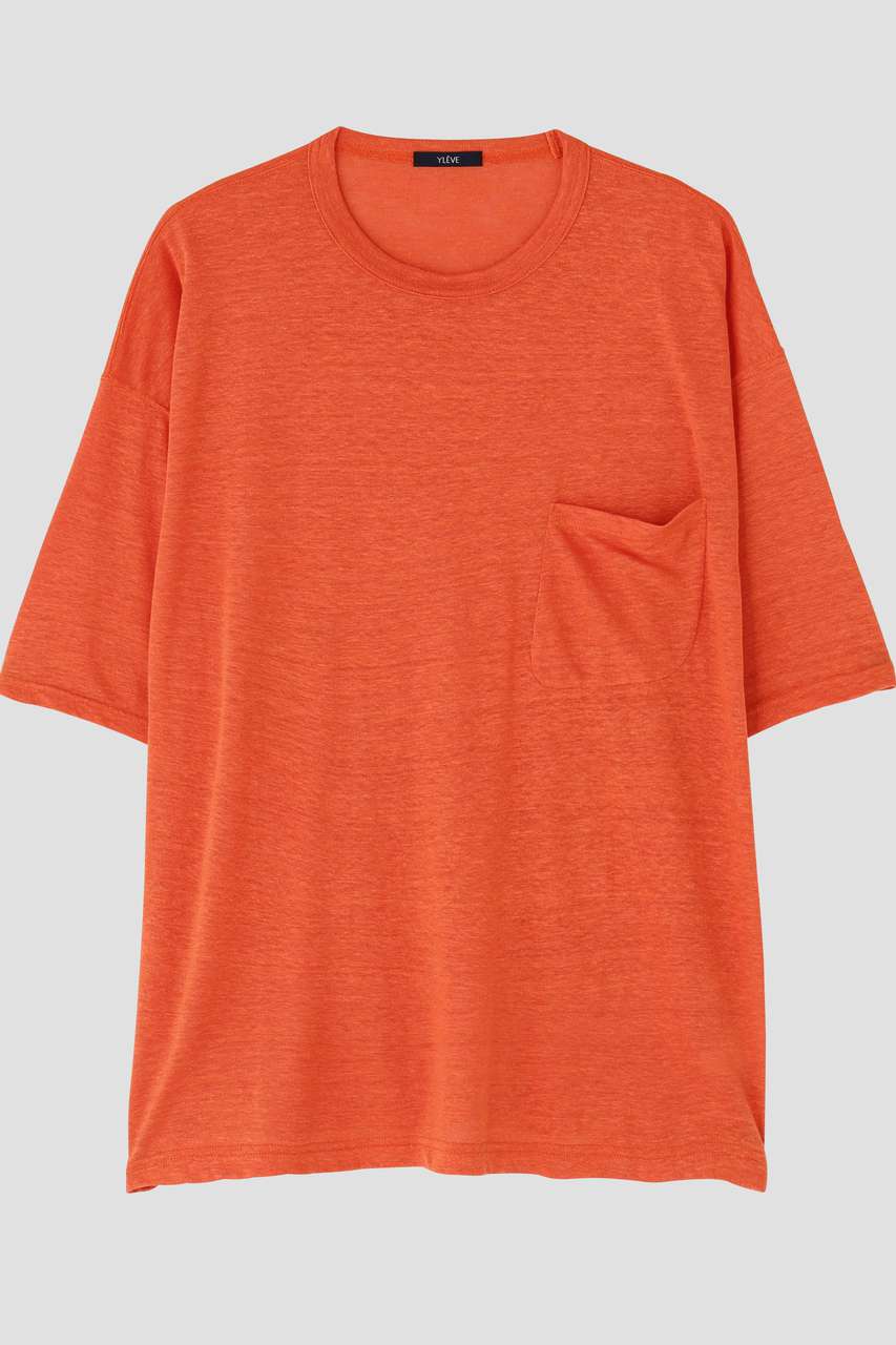 YLEVE YLEVE / LINEN POCKET T-SHIRT (オレンジ, 5) イレーヴ ELLE SHOP