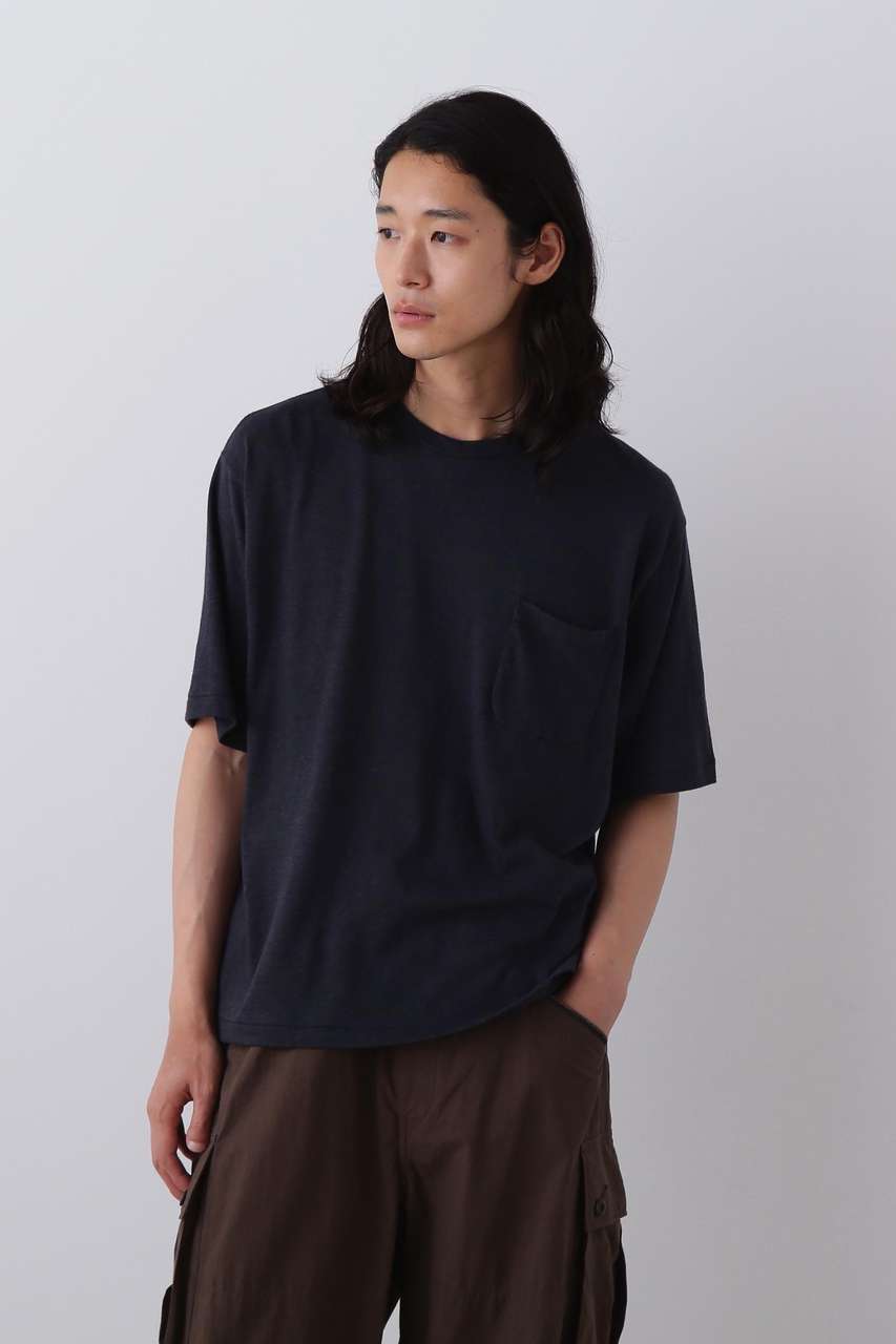 イレーヴ/YLEVEのYLEVE / TETRON COTTON SLUB YARN JERSEY POCKET T-SHIRT(ブルー/1706166067)