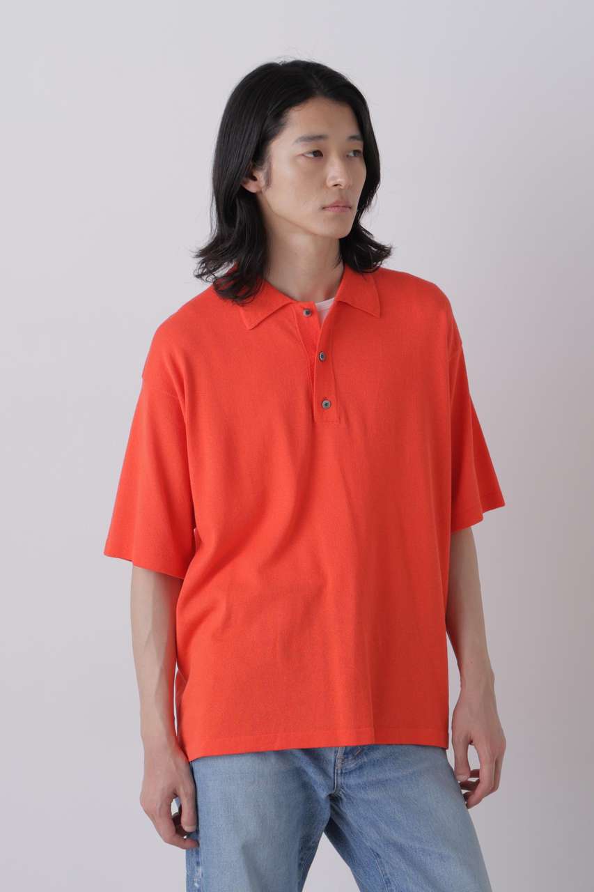 イレーヴ/YLEVEの【予約販売】YLEVE / WASHI COTTON PAPER KNIT POLO(レッド/1706260010)