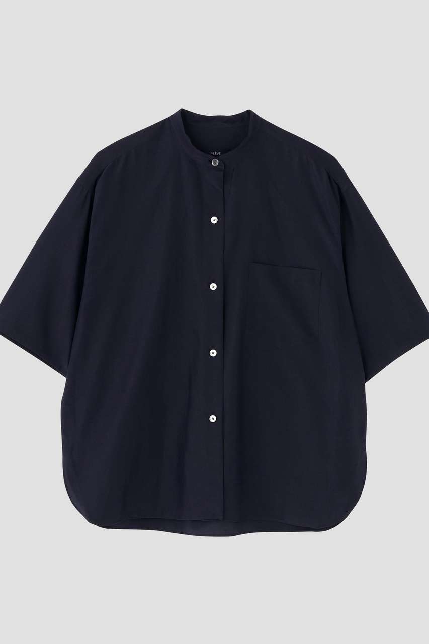 イレーヴ/YLEVEのYLEVE / SILK COTTON CLOTH BIO SUEDE SHIRT(ネイビー/1685150201)
