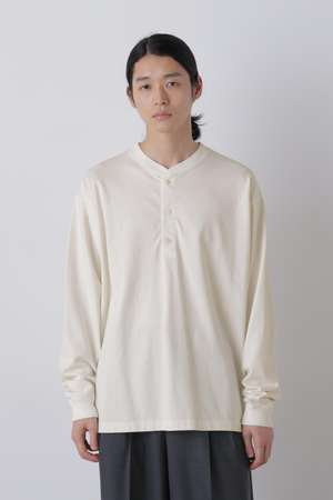 イレーヴ/YLEVEのYLEVE / PIGMENT DYED COTTON HENRY NECK LONG-SLEEVE T(110100/110103)