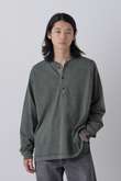 YLEVE / PIGMENT DYED COTTON HENRY NECK LONG-SLEEVE T