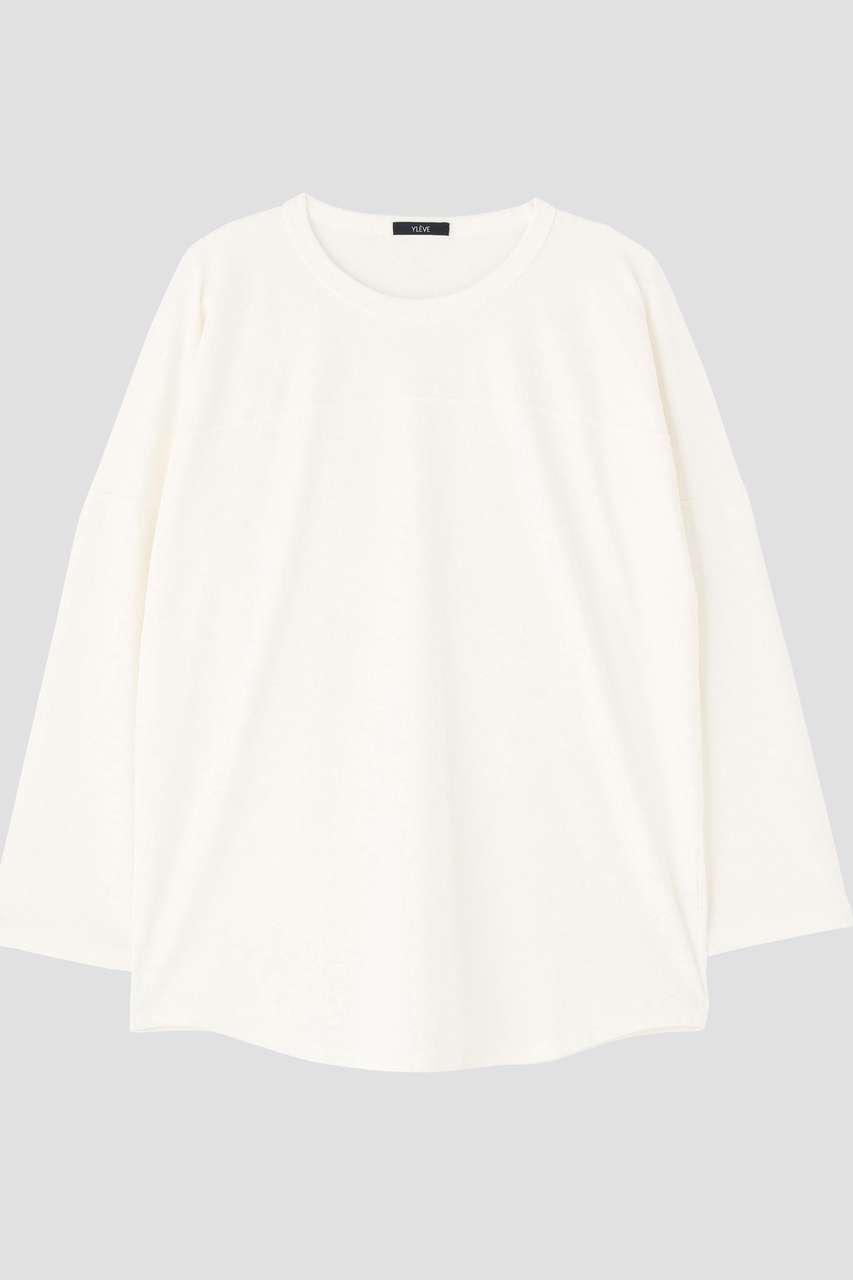YLEVE YLEVE / PIGMENT DYED COTTON FOOTBALL T (ホワイト, ４) イレーヴ ELLE SHOP