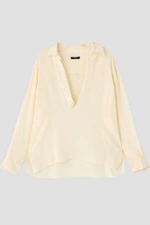 イレーヴ/YLEVEのYLEVE / SILK DE CHINE SKIPPER SHIRT(110400/110403)