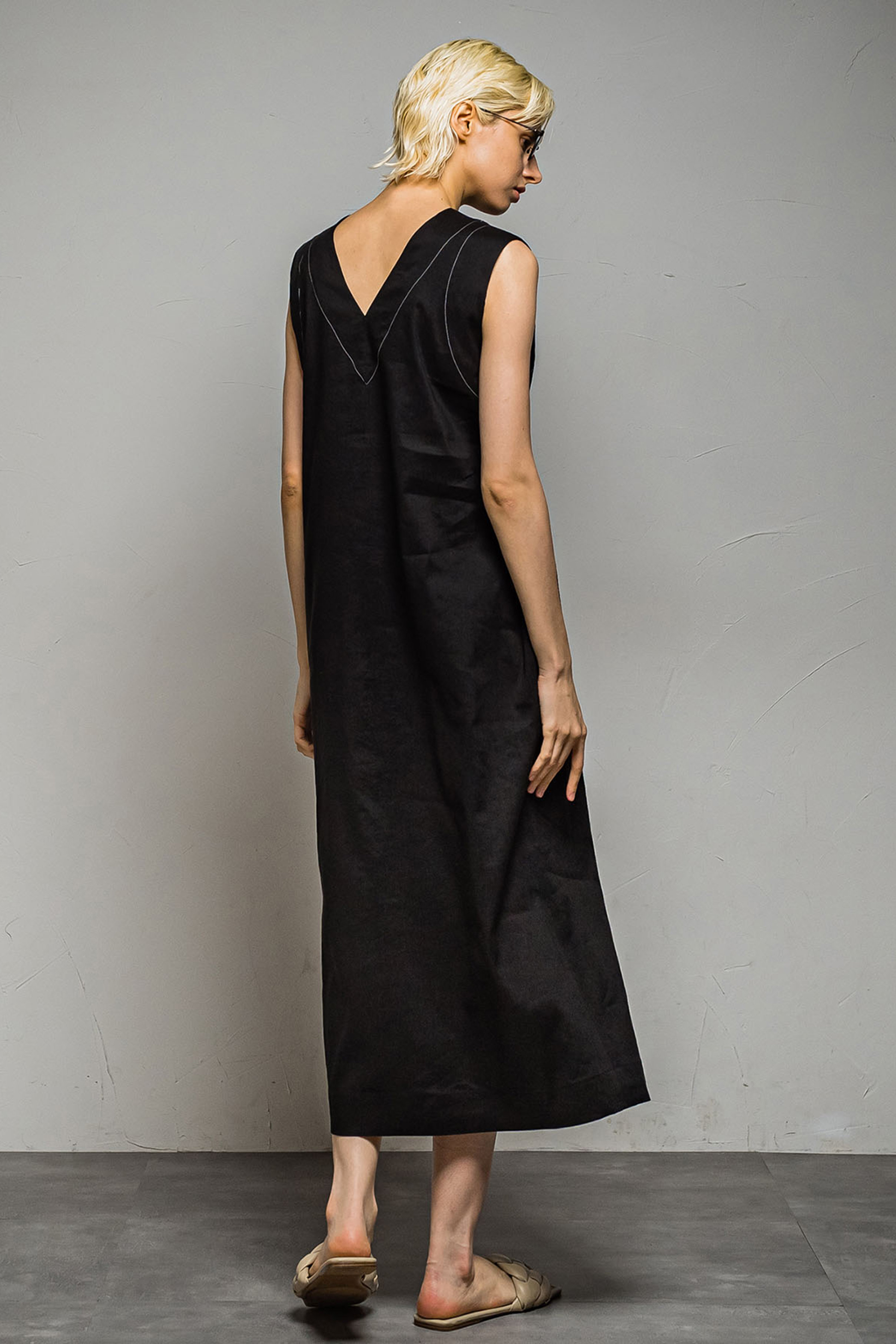 ESSEN.LAUTREAMONT LINEN DRESS リネンワンピース-