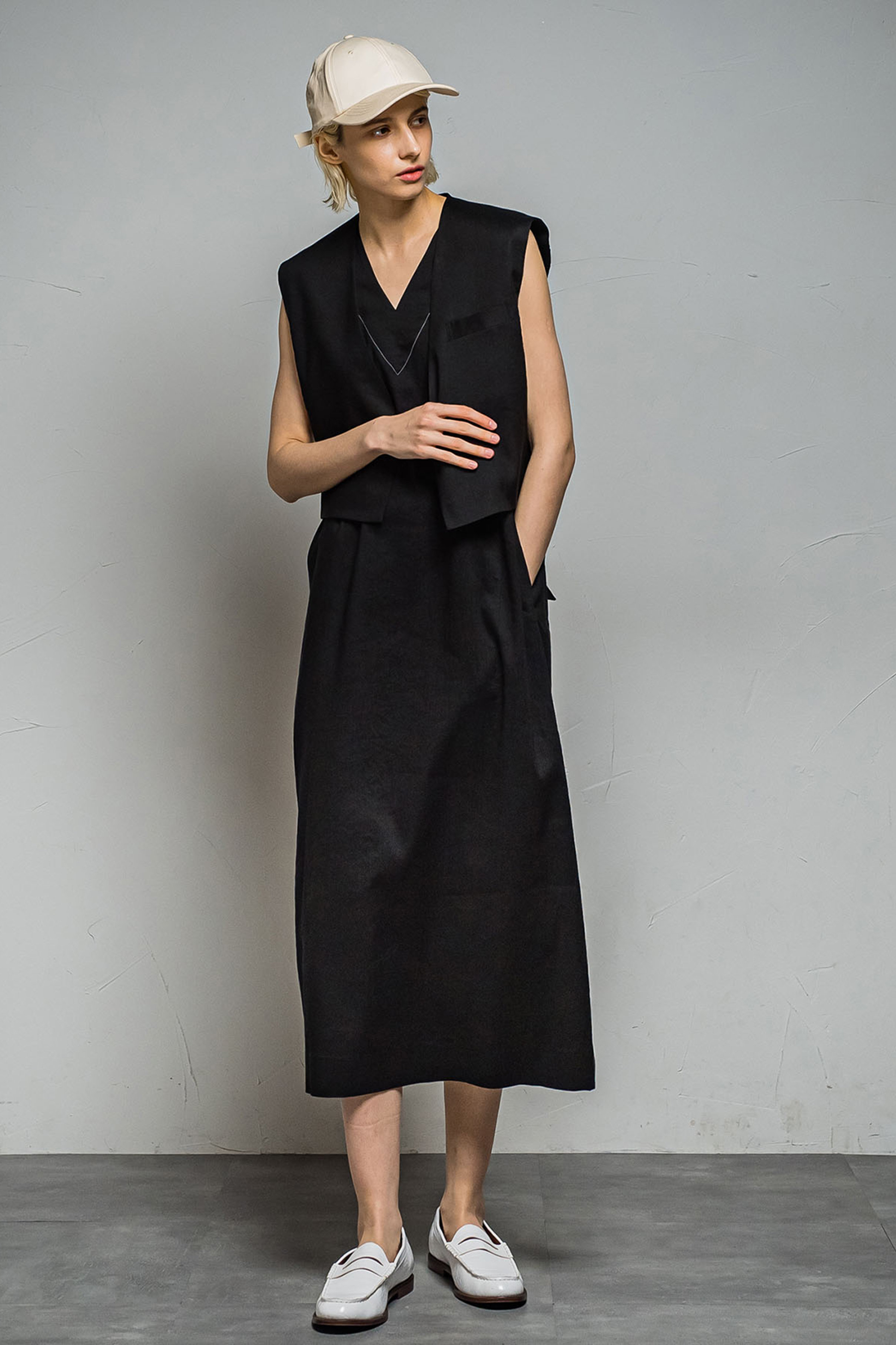 ESSEN.LAUTREAMONT LINEN DRESS リネンワンピース-