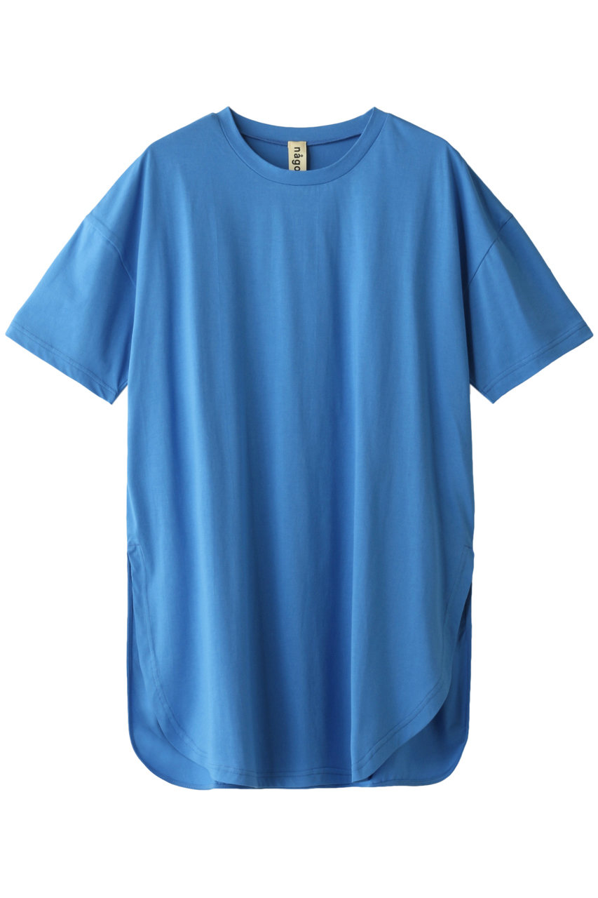 ナゴンスタンス/nagonstansのピマコットン ラウンドスリットTシャツ(ブルー/470DA280-5010)