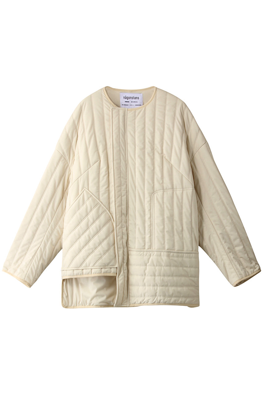 ＜ELLE SHOP＞ nagonstans Light Quilting ハンテンジャケット (グレイッシュホワイト S) ナゴンスタンス ELLE SHOP