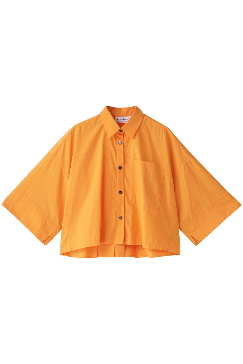 ＜ELLE SHOP＞ nagonstans COタイプライター クロップド 3/4 SH/シャツ (Papaya M) ナゴンスタンス ELLE SHOP