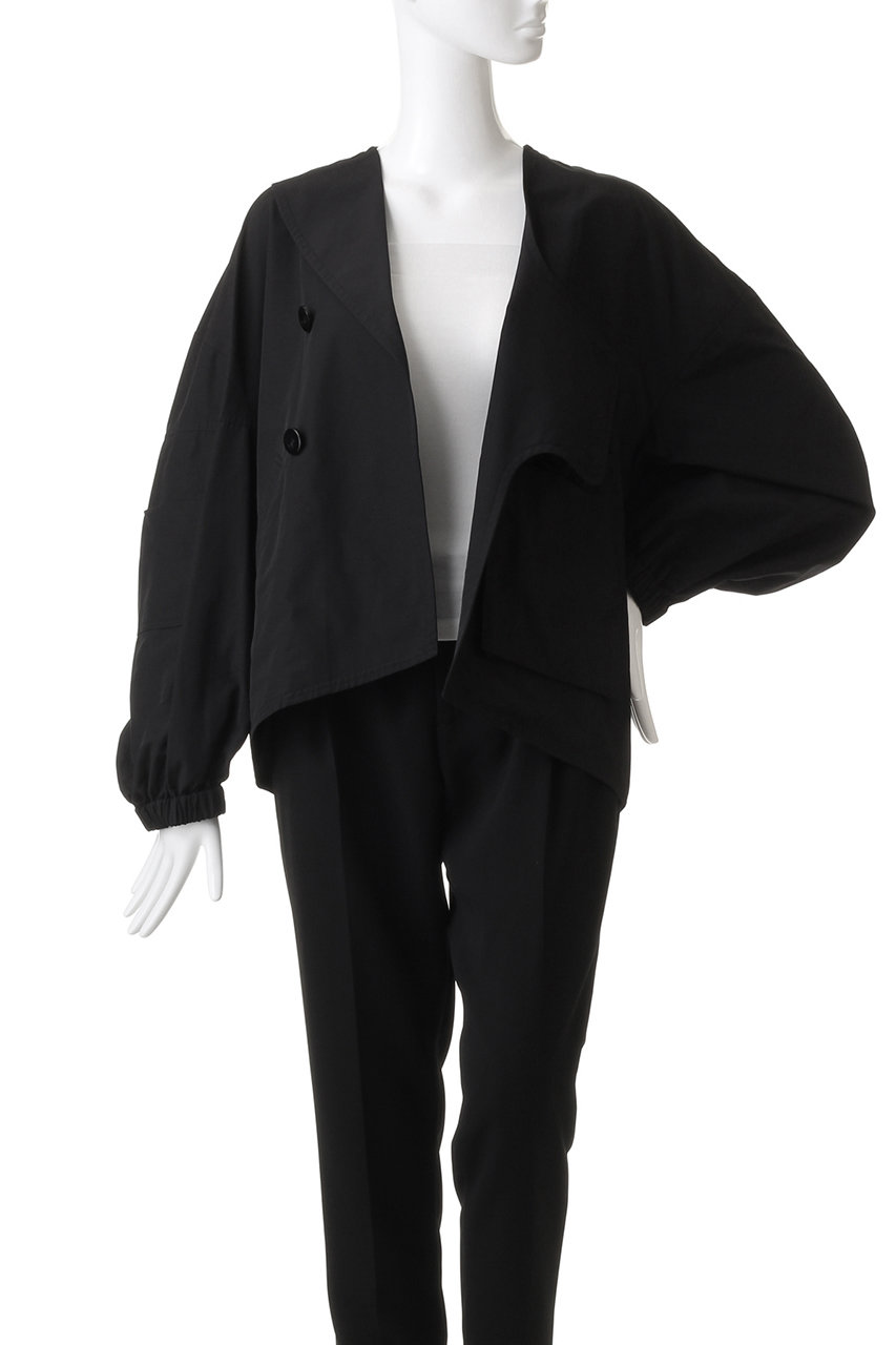 nagonstans / 6/4クロスBOXジャケット/S/コットン/BLK/無地/470GA830-0240 nagonstans(ナゴンスタンス)｜6/4クロス BOX JK/ジャケット/Black の