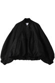 nagonstans(ナゴンスタンス)｜ナイロンサテン タックブルゾン/Black の