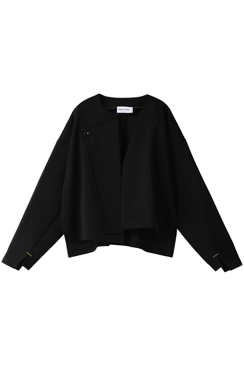 ＜ELLE SHOP＞ nagonstans ダンボール Flap C/D カーディガン (Black M) ナゴンスタンス ELLE SHOP