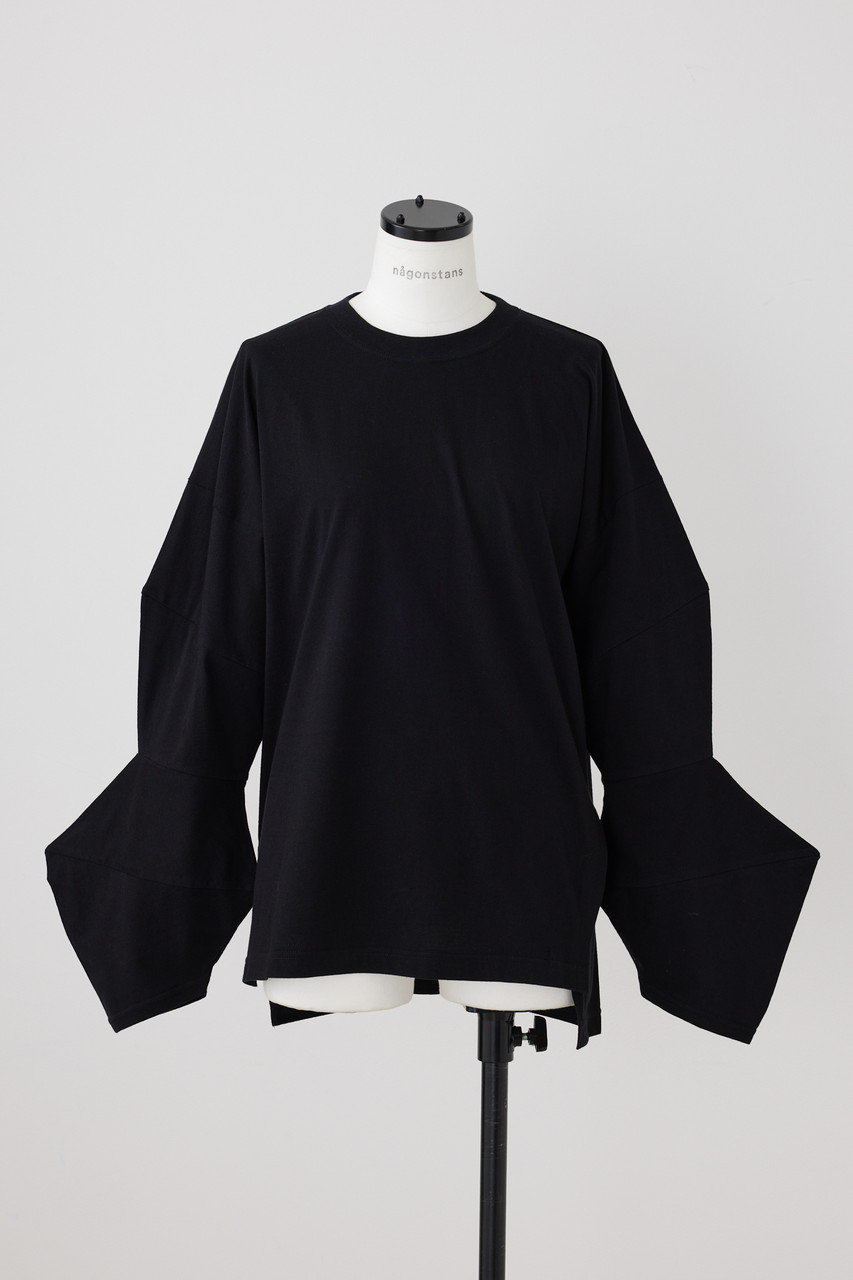 ＜ELLE SHOP＞ nagonstans ソフト天竺 Panel スリーブ ロンT (Black M) ナゴンスタンス ELLE SHOP