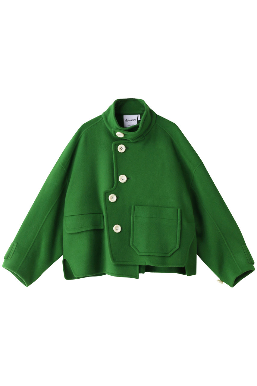  nagonstans WOダブルフェイス アシンメトリー Short Coat/コート (Avocado M) ナゴンスタンス ELLE SHOP