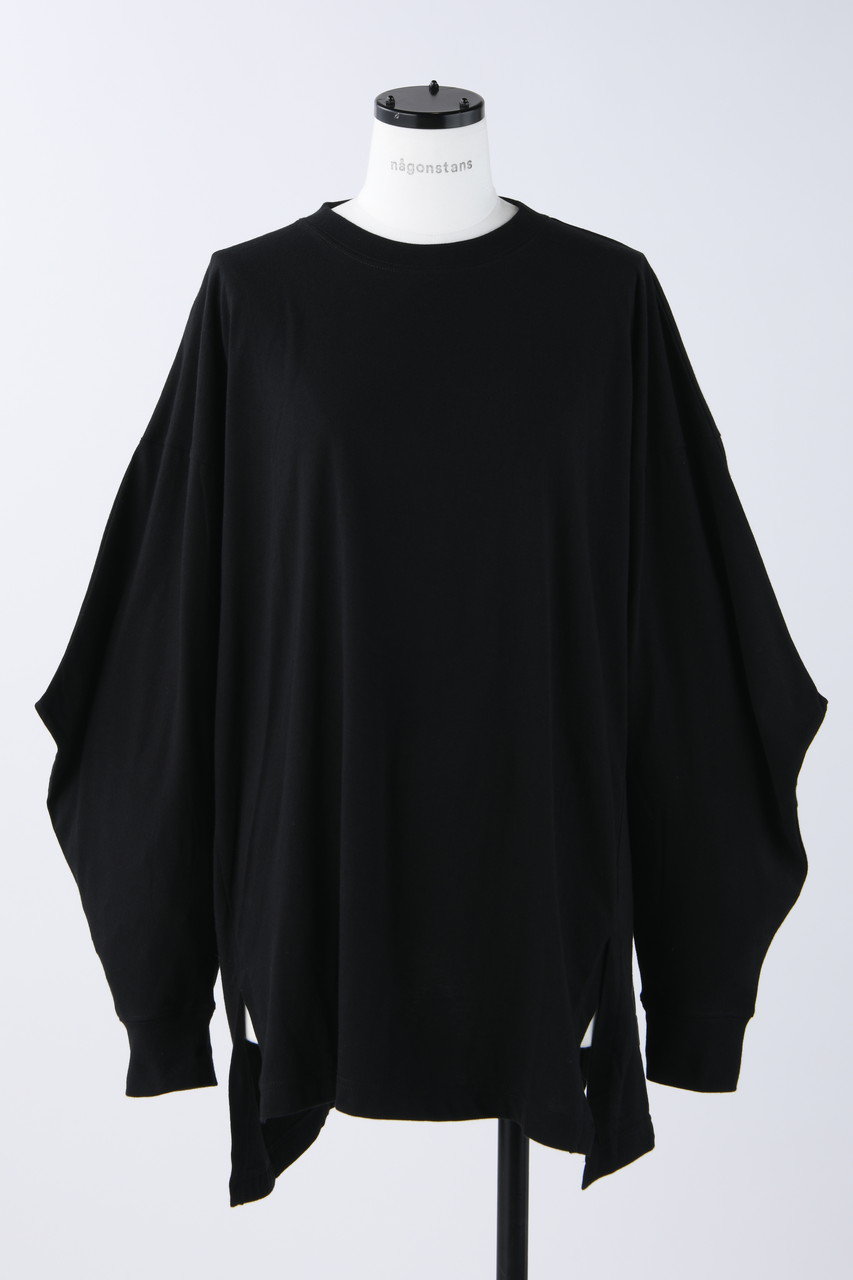 nagonstans ソフト天竺 Triangle Sleeve ロンT (Black, M) ナゴンスタンス ELLE SHOP