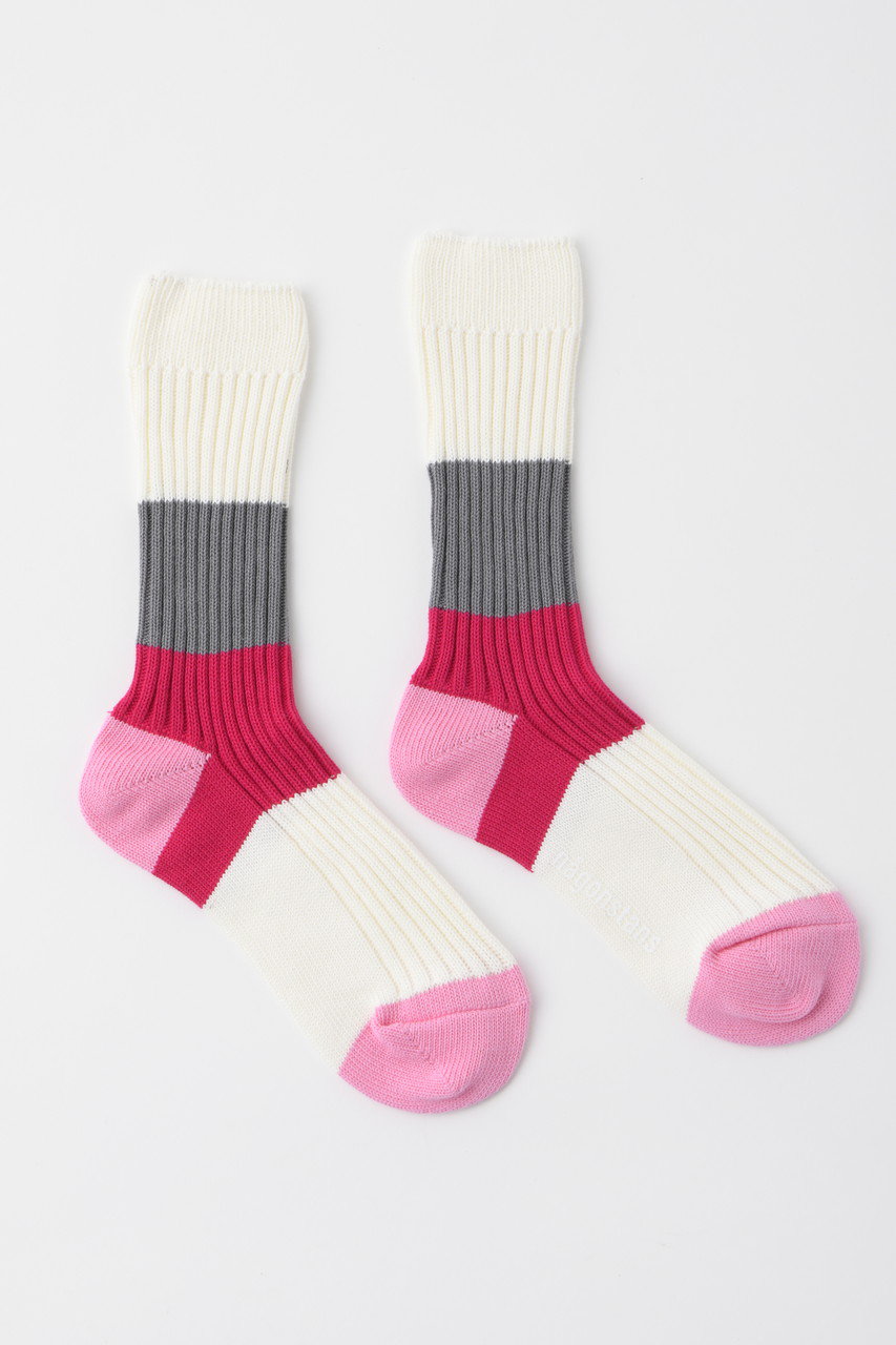 nagonstans Bi-color Socks/ソックス (Salt, M) ナゴンスタンス ELLE SHOP