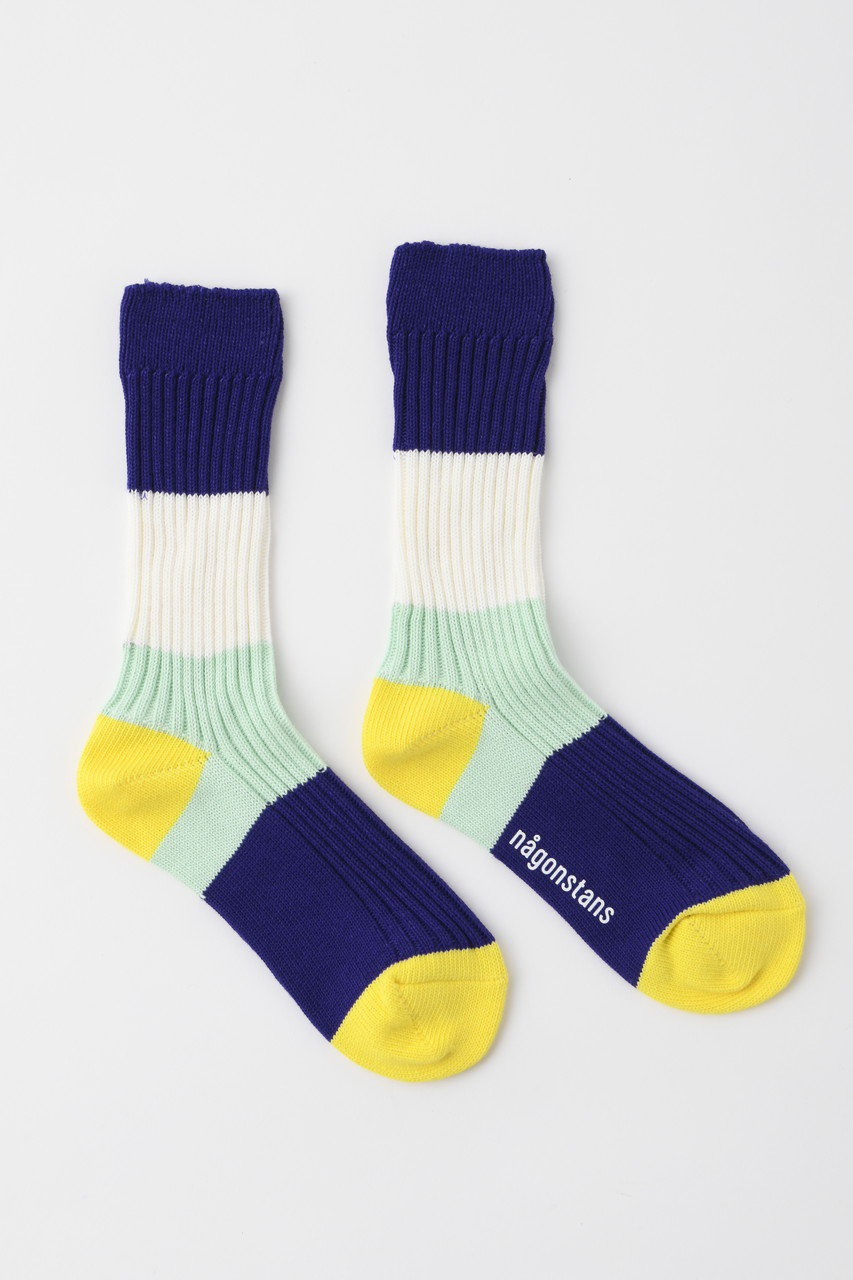 nagonstans Bi-color Socks/\bNX (Grape, M) iSX^X ELLE SHOP