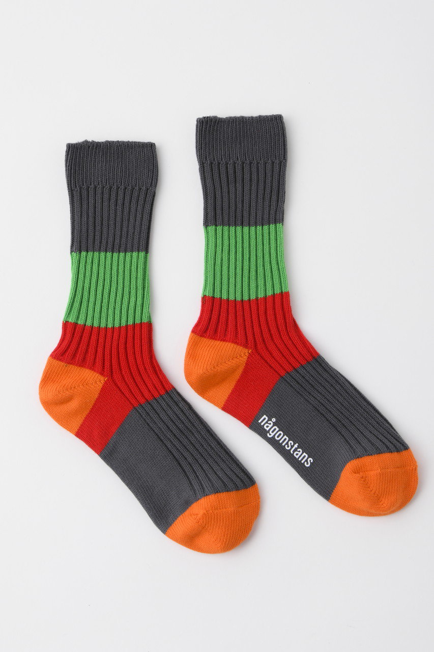 nagonstans Bi-color Socks/ソックス (Stone, M) ナゴンスタンス ELLE SHOP