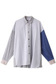 nagonstans(ナゴンスタンス)｜Multiストライプ MIX hem SH/シャツ/Sky