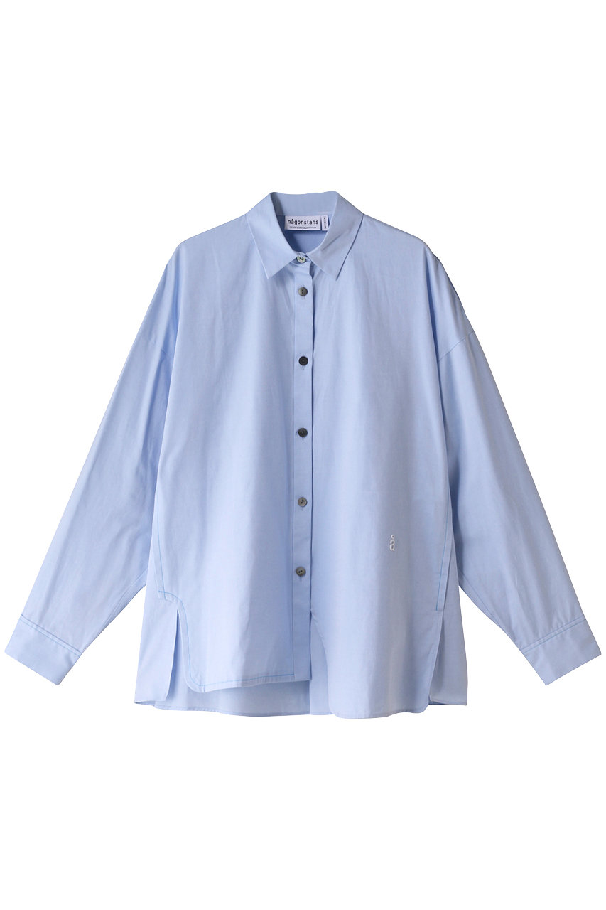 nagonstans 80オックス MIX hem SH/シャツ (Water, M) ナゴンスタンス ELLE SHOP nagonstans 80オックス MIX hem SH/シャツ (Water, M) ナゴンスタンス ELLE SHOP
