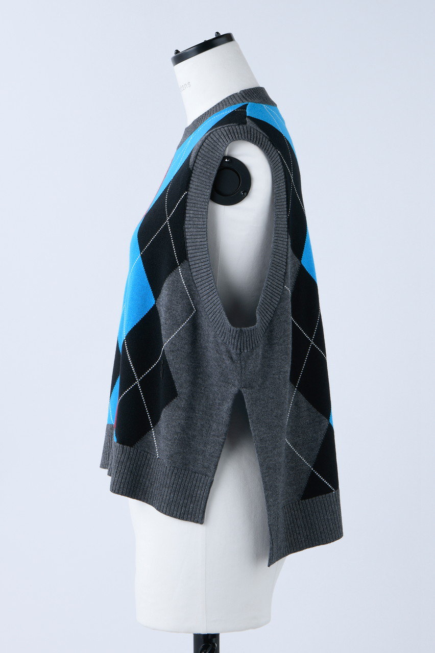 spring argyle vest ナゴンスタンス