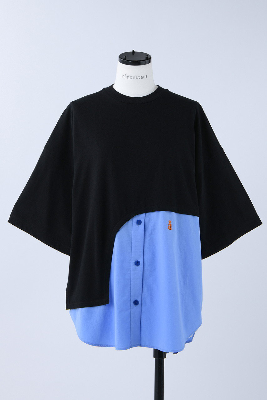 ナゴンスタンス/nagonstansのMix Fabric  Combi T/SH Tシャツ(Black/470HS480-1400)