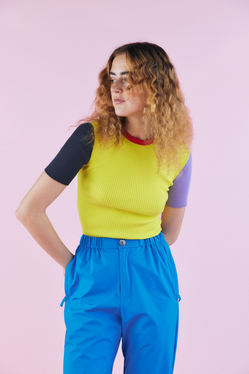 nagonstans(ナゴンスタンス)｜バイカラーKnit Tシャツ