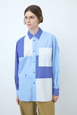 nagonstans ナゴンスタンス　シャツ nagonstans(ナゴンスタンス)｜Combi Stripe SH/シャツ/Water の通販