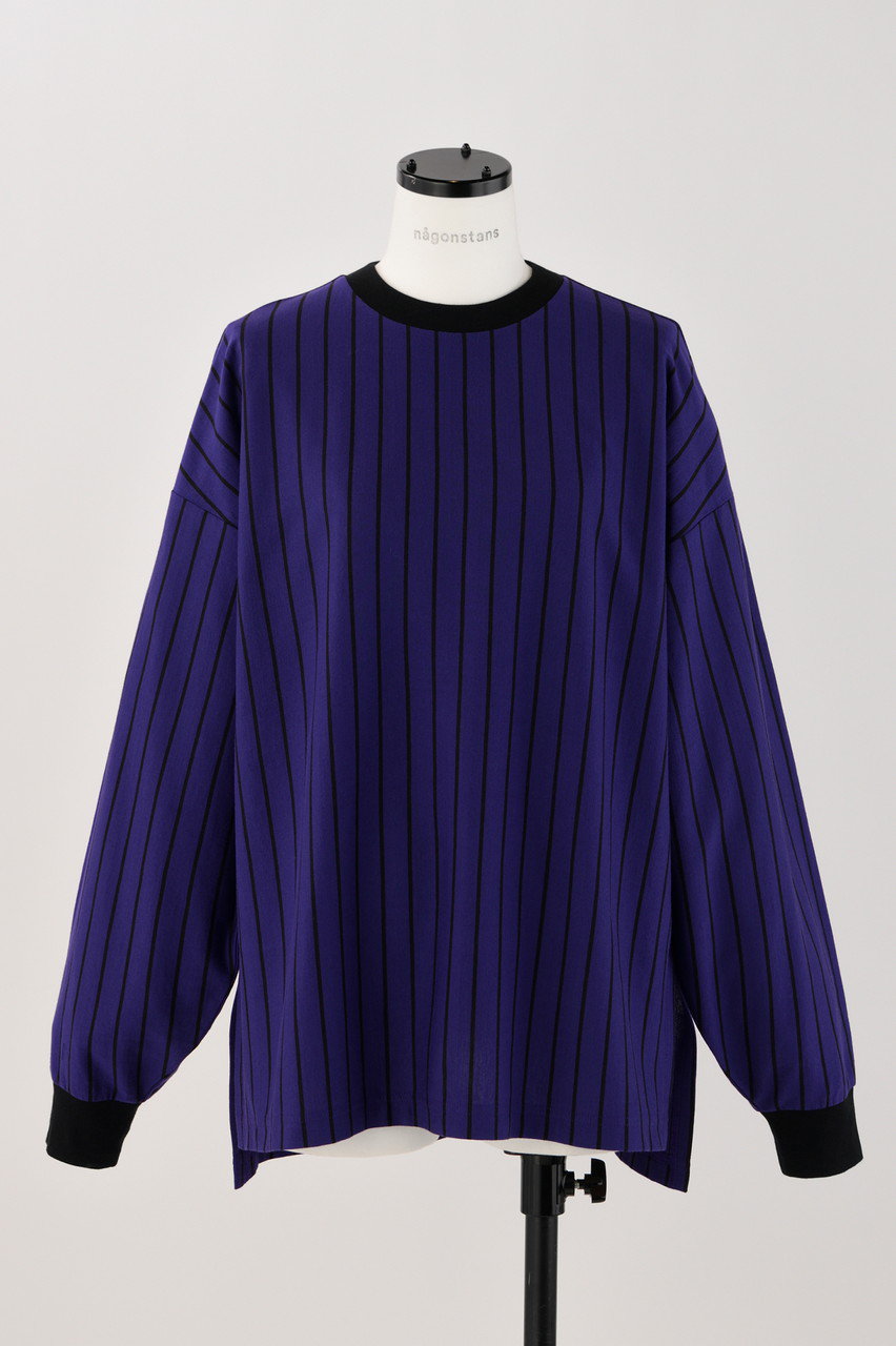nagonstans ストライプ天竺 ロンT (Grape, M) ナゴンスタンス ELLE SHOP nagonstans ストライプ天竺 ロンT (Grape, M) ナゴンスタンス ELLE SHOP