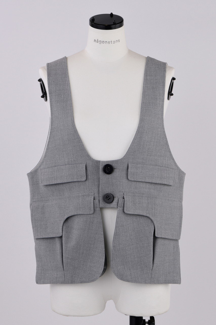 ナゴンスタンス/nagonstansの【12/4 12:00販売開始】ソフトウォームクロス Pocket vest/ベスト(Wolf/470IS830-0071)