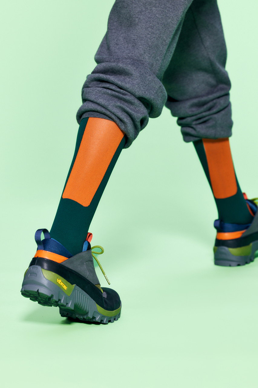 nagonstans(ナゴンスタンス)｜Stripe Sole Socks/ソックス/Kale