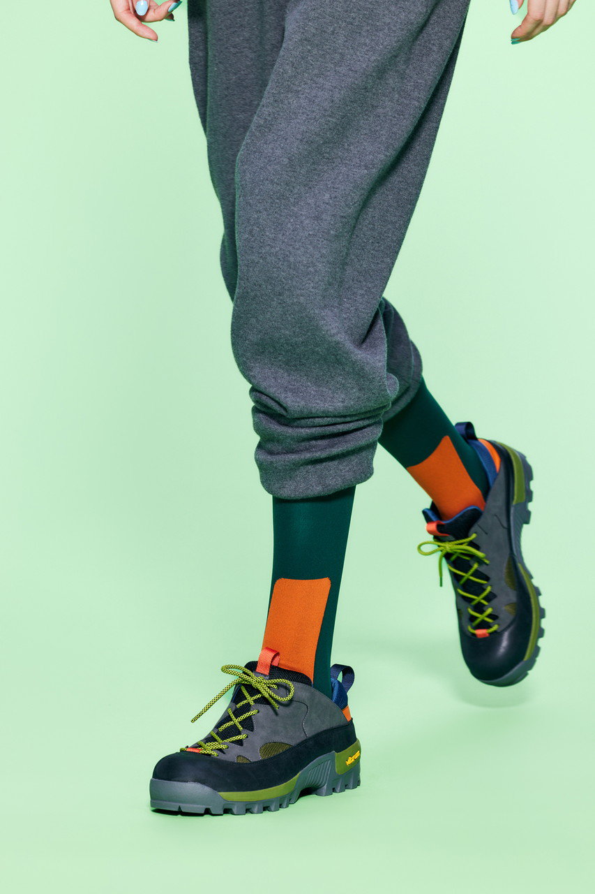 nagonstans(ナゴンスタンス)｜Stripe Sole Socks/ソックス/Kale