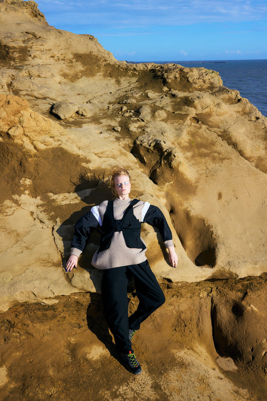 nagonstans(ナゴンスタンス)｜Knit ×Woven P.O/プルオーバー/Oatmeal