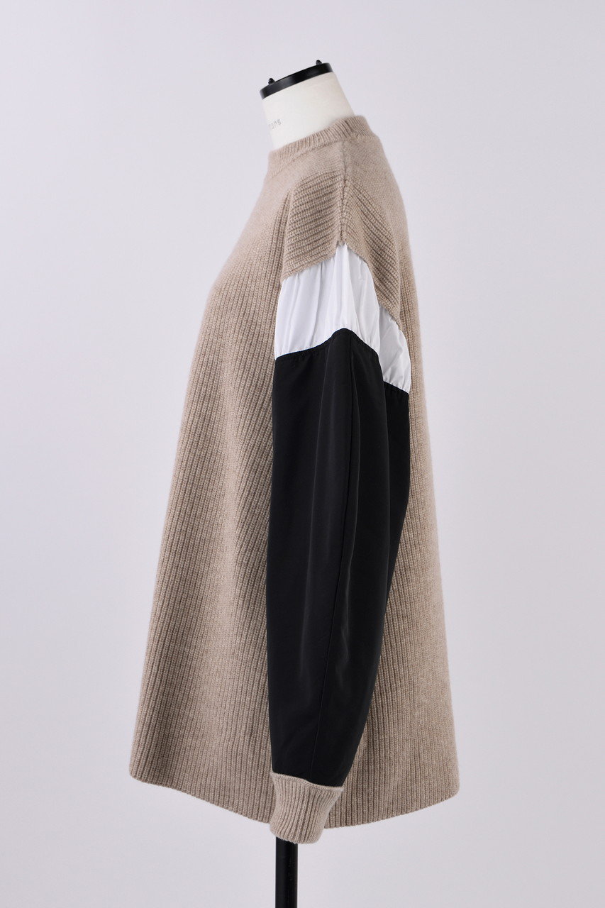 nagonstans(ナゴンスタンス)｜Knit ×Woven P.O/プルオーバー/Oatmeal