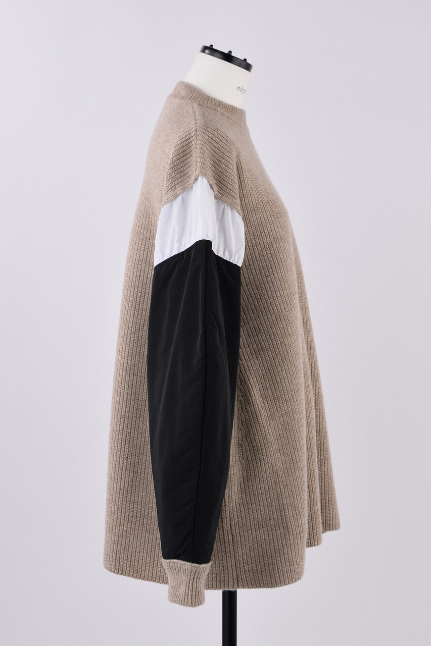 nagonstans(ナゴンスタンス)｜Knit ×Woven P.O/プルオーバー/Oatmeal